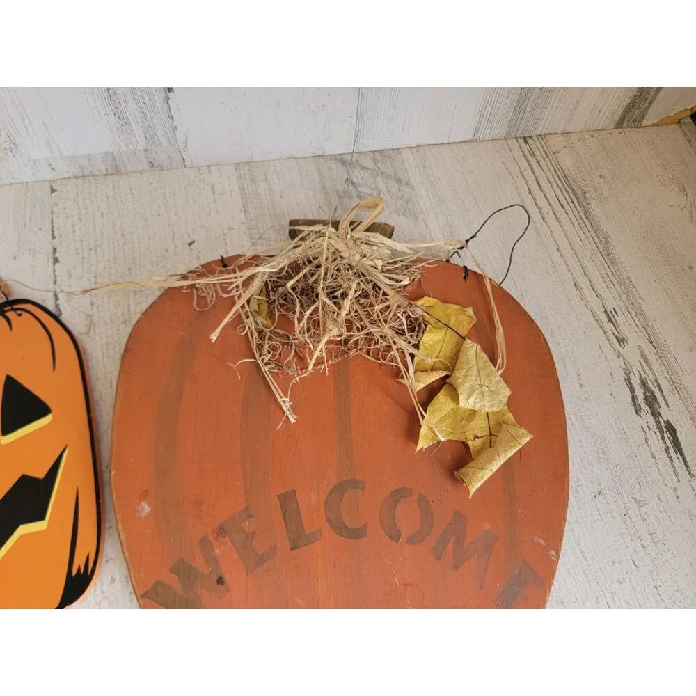 Happy Halloween set pumpkin witch hanging sign decor‎ figure
